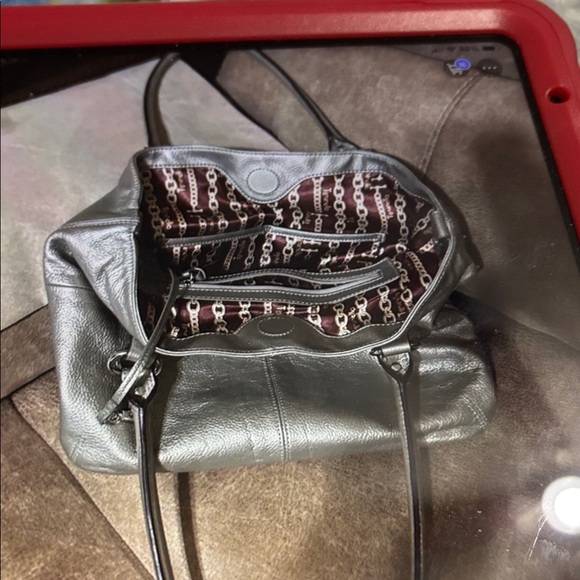 Tignanello Metallic Gray Shoulder Bag, very gently used, taken care of - Picture 2 of 7